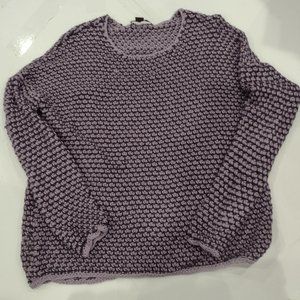 Tommy Bahama Purple/Grey Open-Stitched Sweater Size M